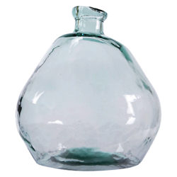 Decoris Wobble Glass Bottle Vase, Blue